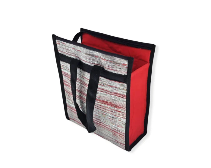 Tote Tiffin Bag Silver-Red