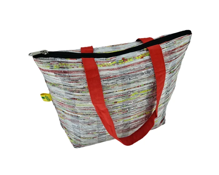 Shopping Bag Silver-Red