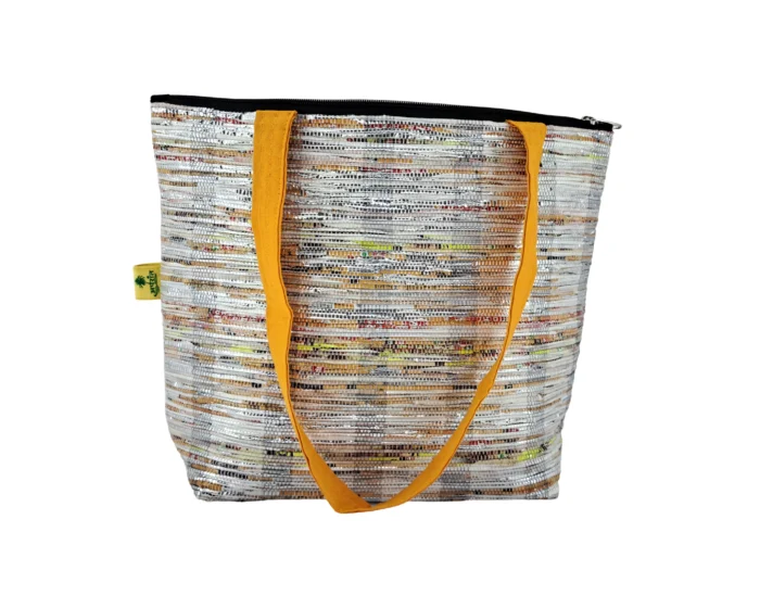 Shopping Bag Silver-Yellow