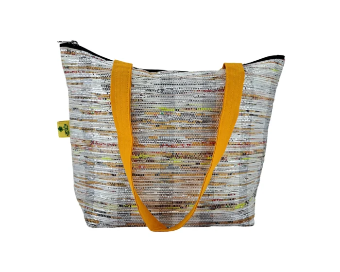 Shopping Bag Silver-Yellow