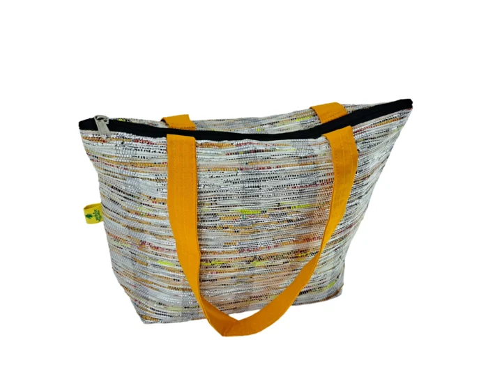 Shopping Bag Silver-Yellow