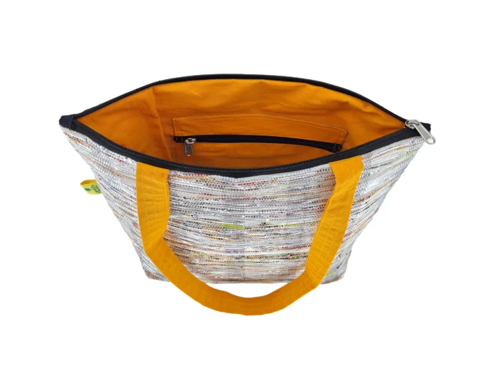 Shopping Bag Silver-Yellow