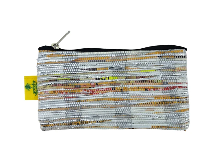 Hand Pouch Silver-Yellow