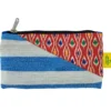 Fancy White & Sky Blue Hand Pouch with Red Corner – Stylish & Trendy Accessory
