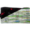 Silver and Green Hand Pouch Fancy with Black Corner – Eco-friendly and handcrafted from upcycled waste plastic with a cotton lining
