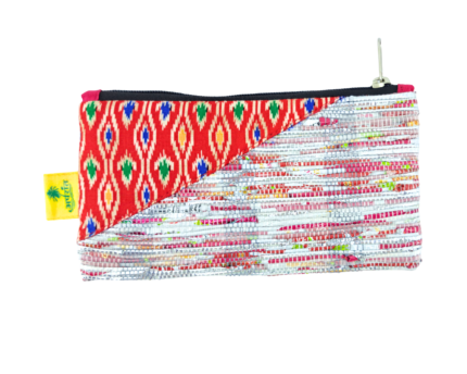 Pink and Red Corner Patch Hand Pouch Fancy – Stylish Accessory