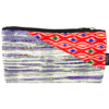Hand Pouch Fancy Silver Purple with Red Corner – Stylish & Elegant Accessory