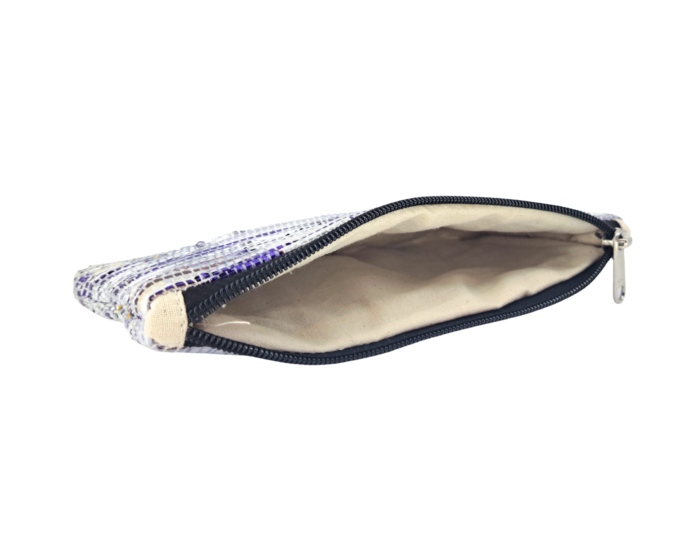 Fancy Silver & Purple Hand Pouch with Red Corner – Premium Quality & Stylish Design