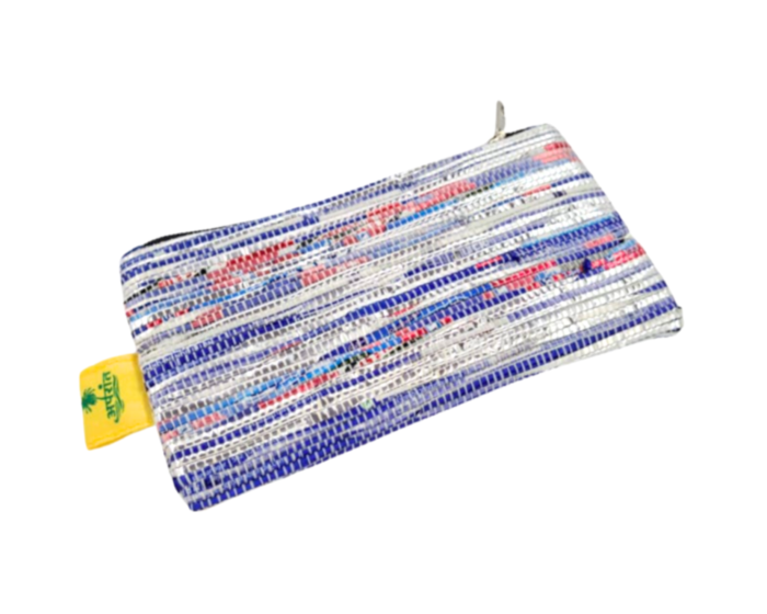 Elegant Silver and Blue Hand Pouch – Compact & Fashionable