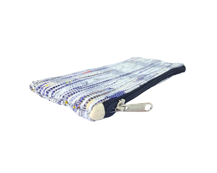 Elegant Silver and Purple Hand Pouch – Compact & Stylish