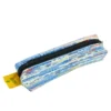 Eco-Friendly Silver & Sky Blue Pencil Pouch – Handcrafted & Sustainable