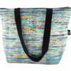 Aparant Upcycled and Handmade Shopping Bag Multicolor Cyan Green, Black Belt (Product Image)