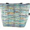 Aparant Upcycled and Handmade Shopping Bag Multicolor Cyan Green, Black Belt (Product Image)