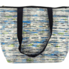 Aparant Upcycled and Handmade Shopping Bag Multicolor Silver Blue and Green, Black Belt (Product Image)